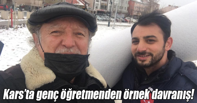 Kars’ta genç öğretmenden örnek davranış!