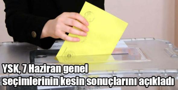 YSK, 7 Haziran genel seçimlerinin kesin sonuçlarını açıkladı