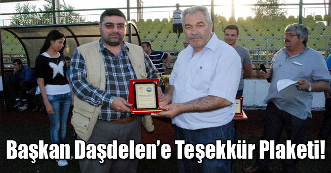 KKDGC 2. Başkanı Daşdelen’e turnuvaya katkılarından dolayı plaket