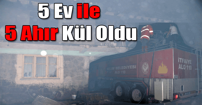 5 Ev ile 5 Ahır Kül Oldu