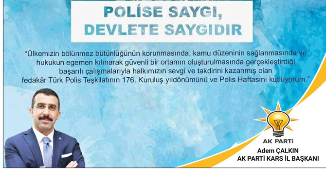 Başkan Çalkın: “Kahraman polislerimiz, her zaman saygı ve şükranla hatırlanacaktır”