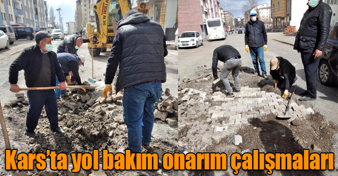 Kars’ta yol bakım onarım çalışmaları