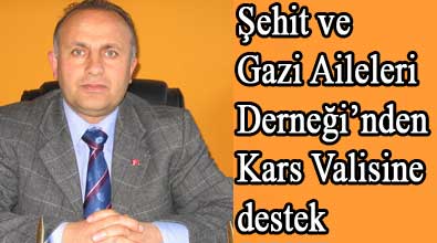 Kars Valisine destek