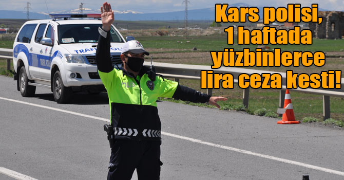 Kars polisi, 1 haftada yüzbinlerce lira ceza kesti!