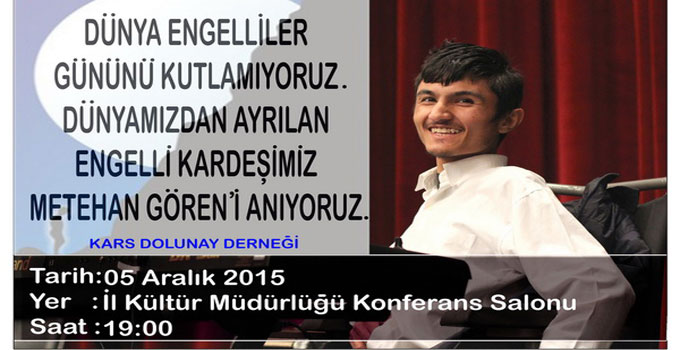 Metehan Gören 5 Aralık’ta Anılacak