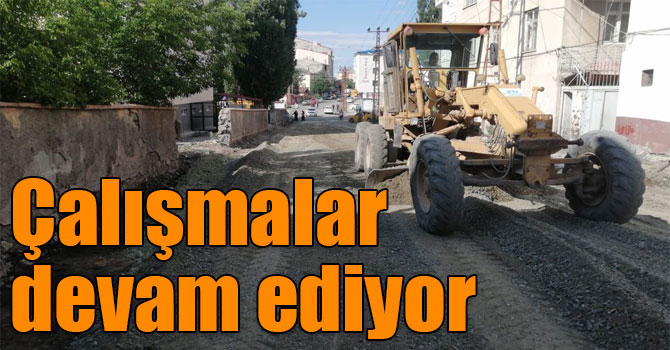 Kars’ta yol yapım çalışmaları devam ediyor