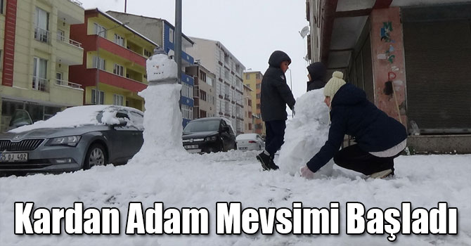 Kars’ta Kardan Adam Mevsimi Başladı