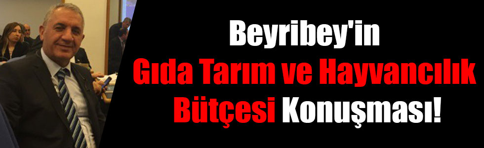 Beyribey'in Gıda Tarım ve Hayvancılık Bütçesi Konuşması!