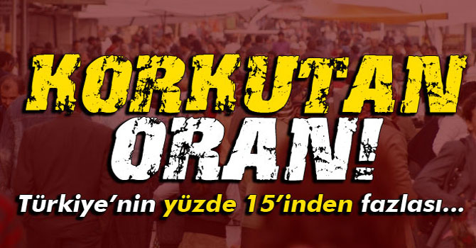 Korkutan Oran: Türkiye’nin Yüzde 15’inden Fazlası...