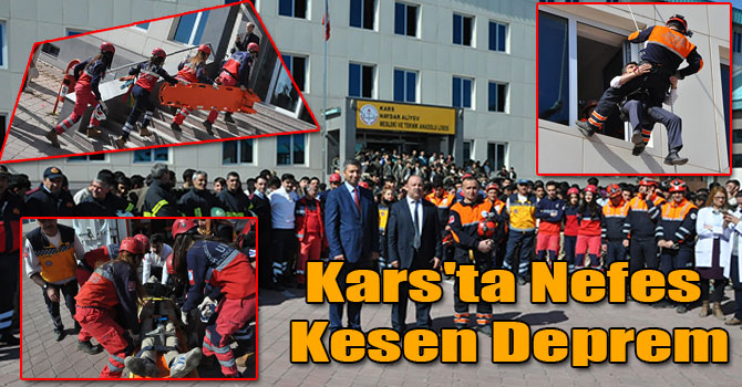 Kars'ta Nefes Kesen Deprem Tatbikatı