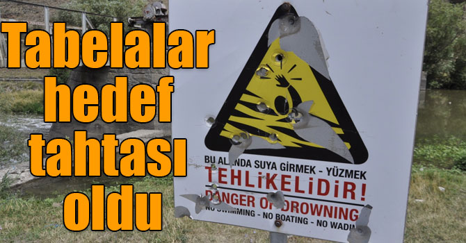 Kars'ta tabelalar hedef tahtası olarak kullanılıyor