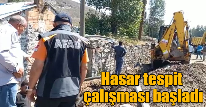 Hasar tespit çalışması başladı