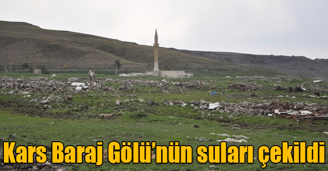 Kars Baraj Gölü’nün suları çekildi