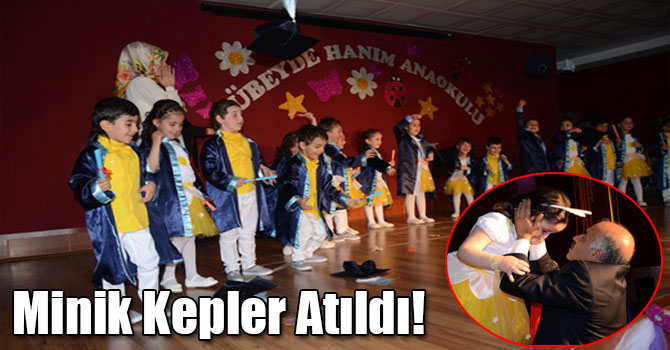 Mezun Olan Minik Öğrenciler, Kep Attı