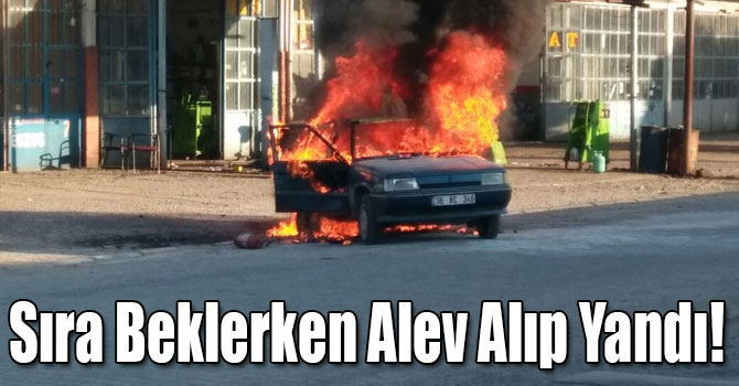 Sıra Beklerken Alev Alıp Yandı!
