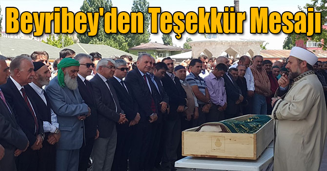 Beyribey'den Teşekkür Mesajı