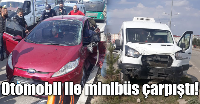 Kars’ta otomobil ile minibüs çarpıştı!