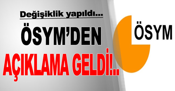 ÖSYM'den Açıklama!