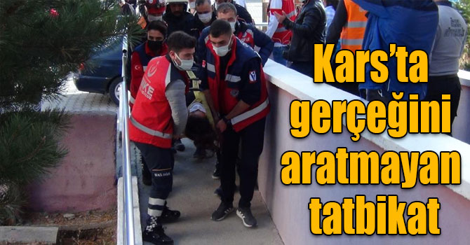 Kars’ta gerçeğini aratmayan tatbikat