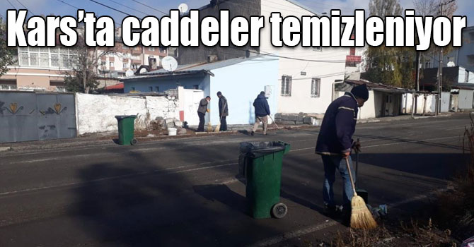 Kars’ta caddeler temizleniyor