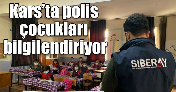 Kars’ta polis çocukları bilgilendiriyor