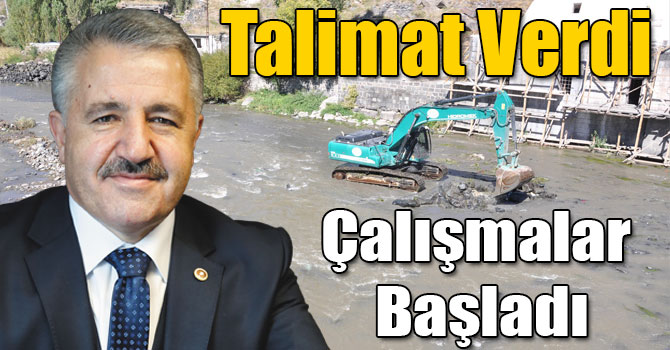 Bakan Arslan Talimat Verdi, Kars Çayı'nda Islah Çalışmaları Başladı