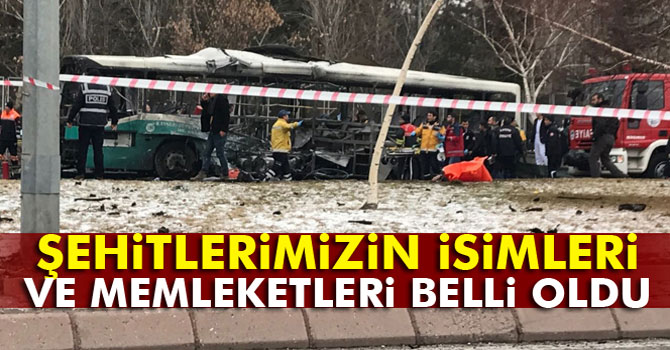 Kayseri'de Patlama! Şehitlerimizin İsimleri ve Memleketleri Belli Oldu