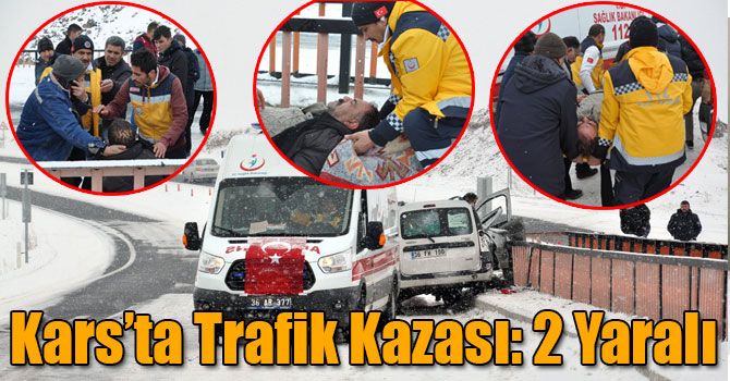 Kars’ta Trafik Kazası: 2 Yaralı
