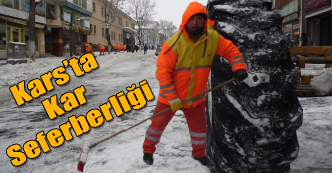 Kars Belediyesinden Kar Seferberliği
