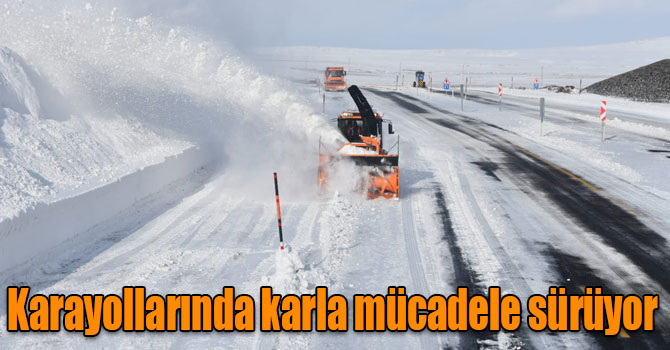 Karayollarında karla mücadele sürüyor