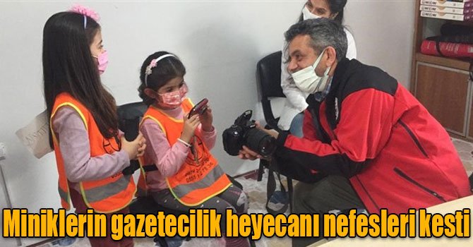 Miniklerin gazetecilik heyecanı nefesleri kesti