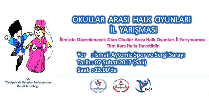 Kars'ta Okullar Arası Halk Oyunları Yarışması Yapılacak