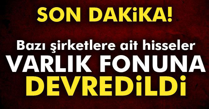 Son dakika: Bazı şirketlere ait hisseler Varlık Fonuna devredildi
