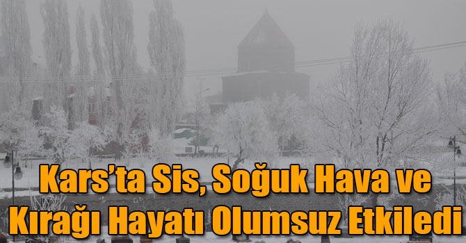 Kars’ta Sis, Soğuk Hava ve Kırağı Hayatı Olumsuz Etkiledi