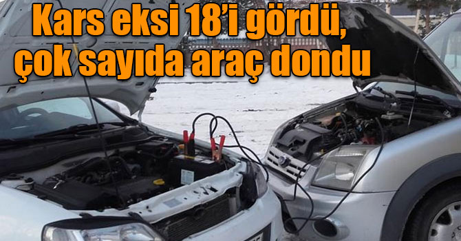 Kars eksi 18’i gördü, çok sayıda araç dondu