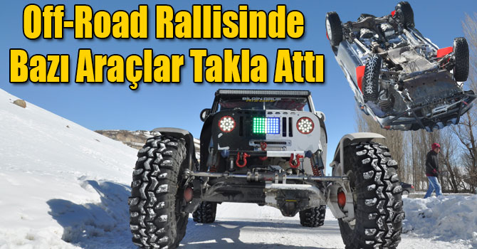 Sarıkamış'ta 4. Kış Oyunları Festivali Off-Road Rallisinde Bazı Araçlar Takla Attı