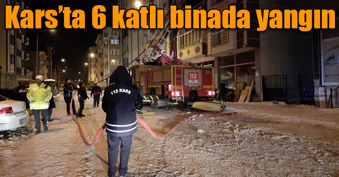 Kars’ta 6 katlı binada yangın