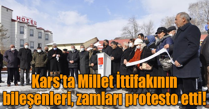 Kars'ta Millet İttifakının bileşenleri, zamları protesto etti!