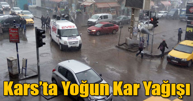 Kars’ta Yoğun Kar Yağışı
