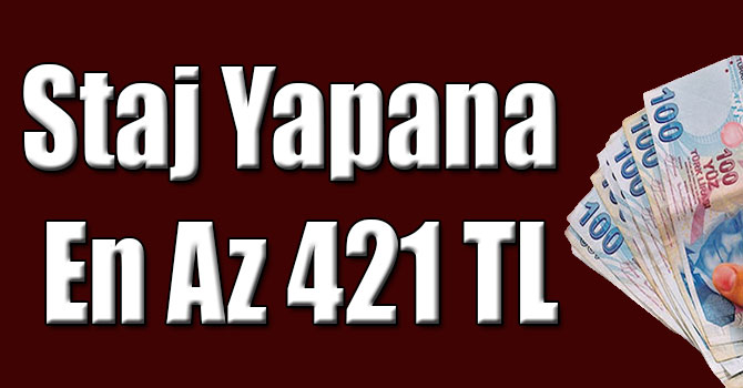 Staj Yapana En Az 421 TL