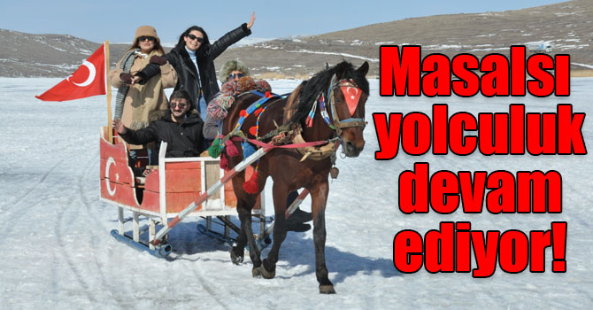 Kars’ta atlı kızaklarla masalsı yolculuk