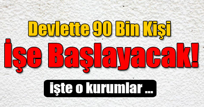 Devlette 90 Bin Kişi İşe Başlayacak!