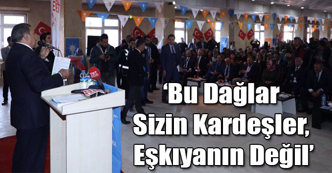 Orman ve Su İşleri Bakanı Veysel Eroğlu: Bu Dağlar Sizin Kardeşler, Eşkıyanın Değil
