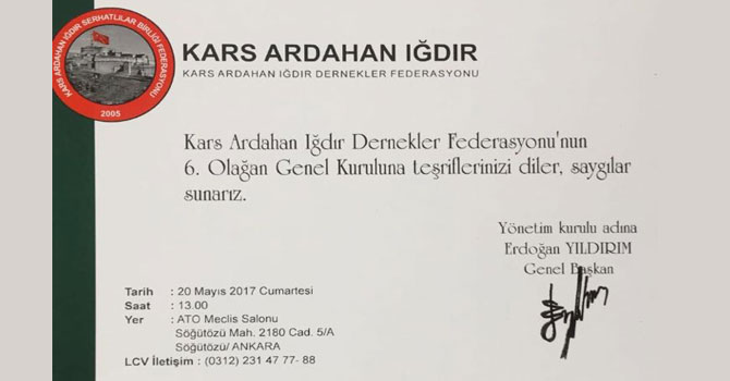 KAI Dernekler Federasyonu'nun 6. Olağan Genel Kurulu Yapılacak