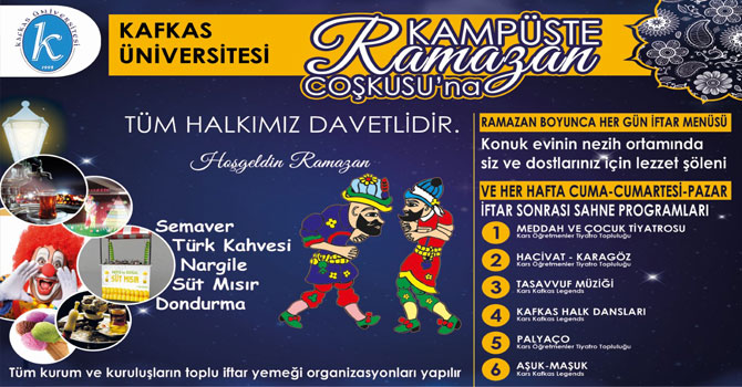 Kars Kafkas Üniversitesinde Ramazan Coşkusu Yaşanacak!