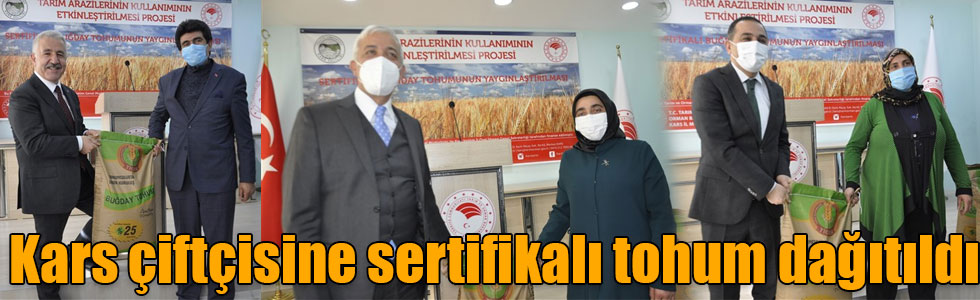 Kars çiftçisine sertifikalı tohum dağıtıldı