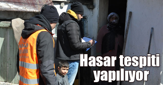 Kars’ta selden etkilenen bölgede hasar tespiti yapılıyor