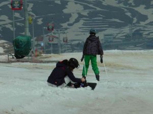 Erciyes’te kayak heyecanı sürüyor