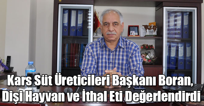 Kars Süt Üreticileri Başkanı Boran, Dişi Hayvan ve İthal Eti Değerlendirdi