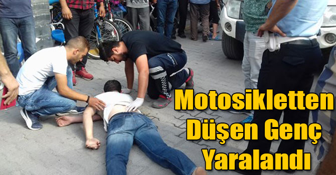 Motosikletten Düşen Genç Yaralandı